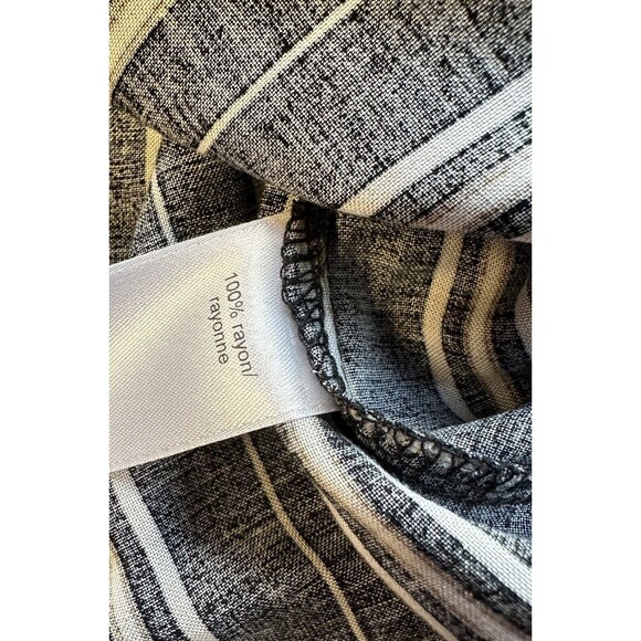 Maurices Plus Sized 3x Striped Button Tie Hem Dolman Top Blouse Black - Picture 4 of 5